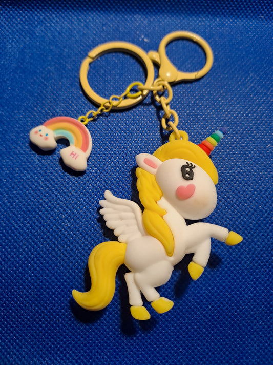 3D Cute  Unicorn Keyring Girls Key Ring Bag Pendant Keychain